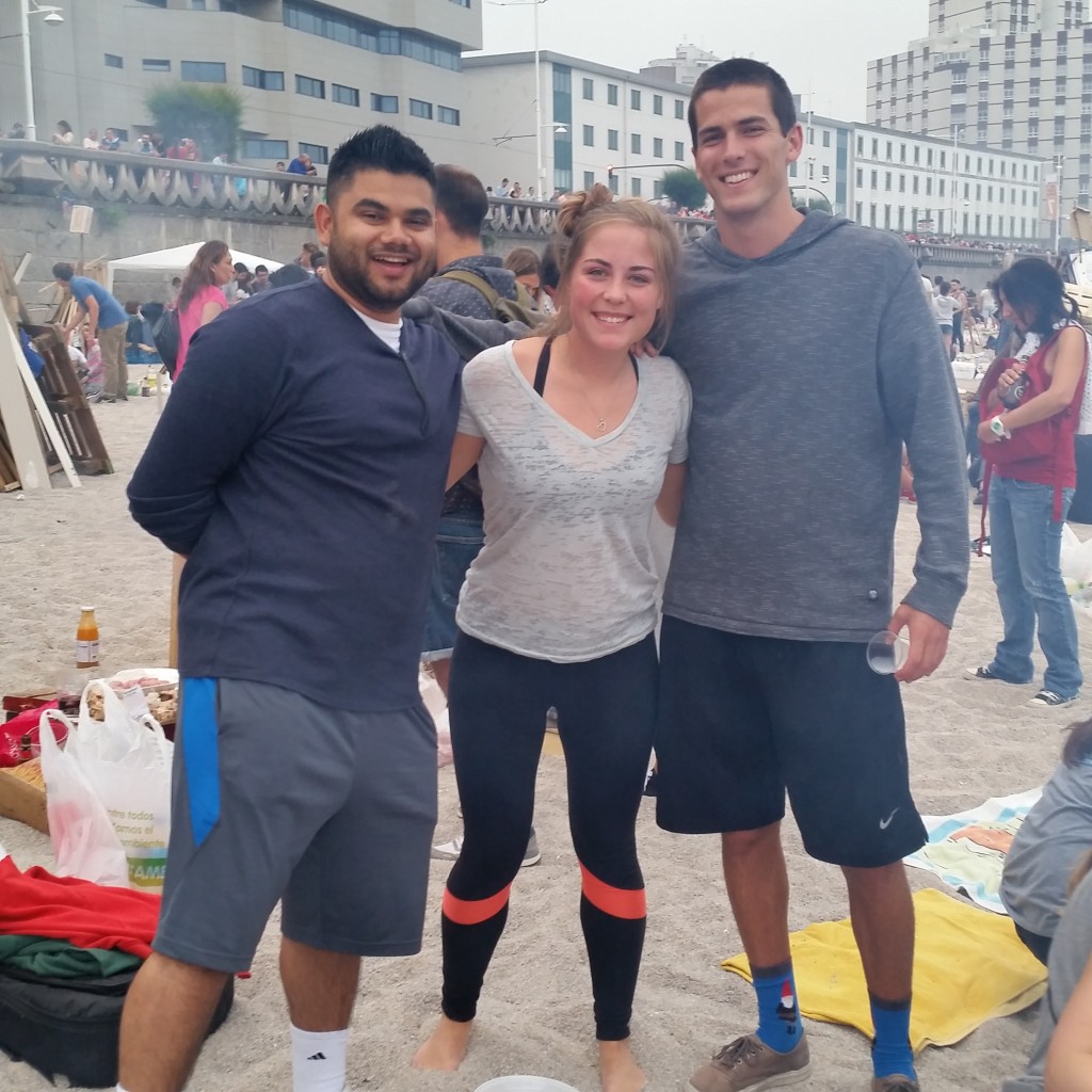 Reid (right), celebrating San Juan on the Beach with Christina & Hans