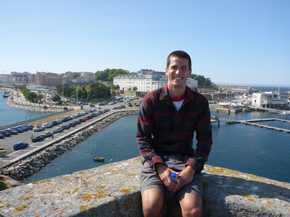 Reid at a castle in La Coruña